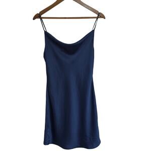 Urban Outfitters Navy Blue  Womens Sz Small Cowl Neck Slip Dress